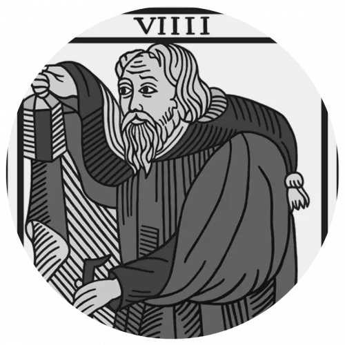 Carta dell'Eremita dei Tarocchi di Marsiglia per studiare i Tarocchi e approfondire la loro simbologia